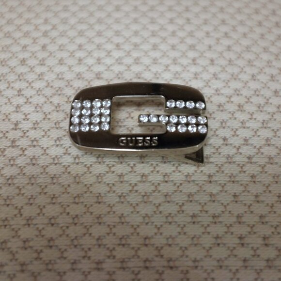 COPY - Guess Logo Belt Buckle with Rhinestone Embellishments - Picture 1 of 5